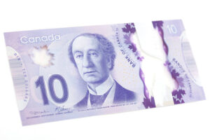 Counterfeit 10 Canadian Dollar Note