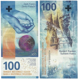 Counterfeit Swiss Franc 100 Franc Note