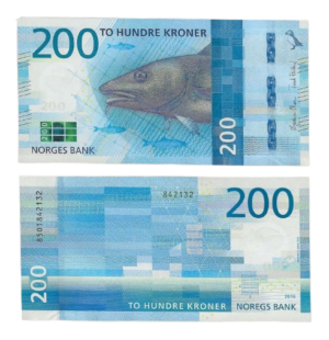 Counterfeit Norwegian Krone 200 Krone Note
