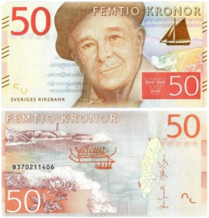 Counterfeit Swedish Krona 50 Kronor Note