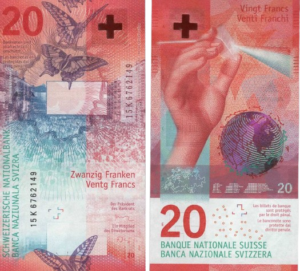 Counterfeit Swiss Franc 20 Note